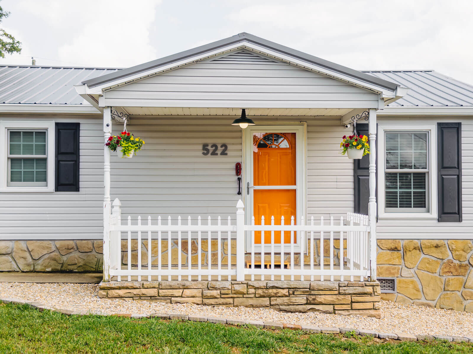 Close-up of the home's exterior